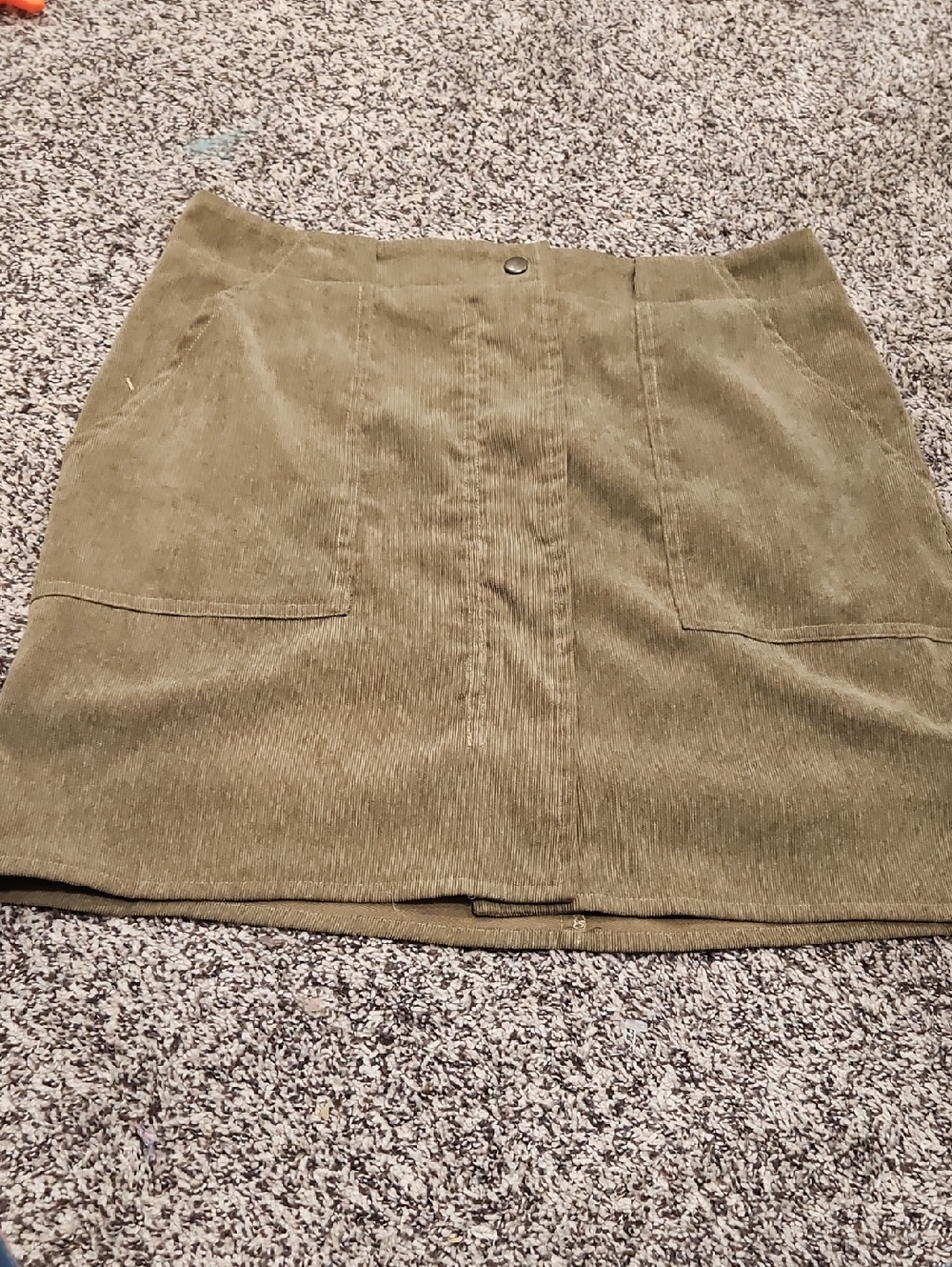 Love Riche Olive Corduroy Mini Skirt